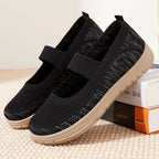 Damen Bequeme Ballerinas aus atmungsaktivem Netzmaterial mit elastischem Riemen EB
