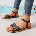 Damen Bequeme Riemensandalen mit funkelnden Verzierungen EB