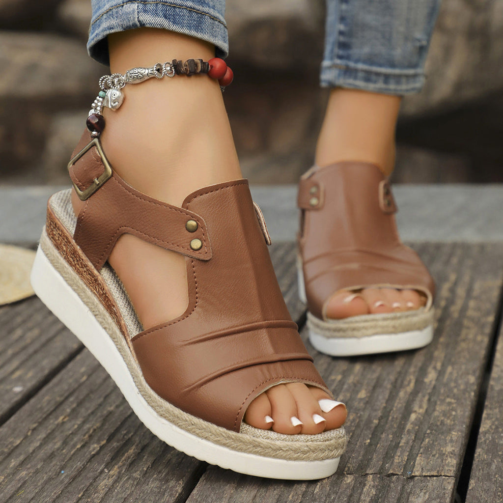Damen bequeme Zehentrenner-Sandalen mit elastischem Riemen und rutschfester Sohle EB