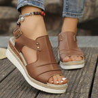 Damen bequeme Zehentrenner-Sandalen mit elastischem Riemen und rutschfester Sohle EB