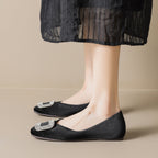 Damen elegante Ballerinas mit luxuriöser Schnallenapplikation EB