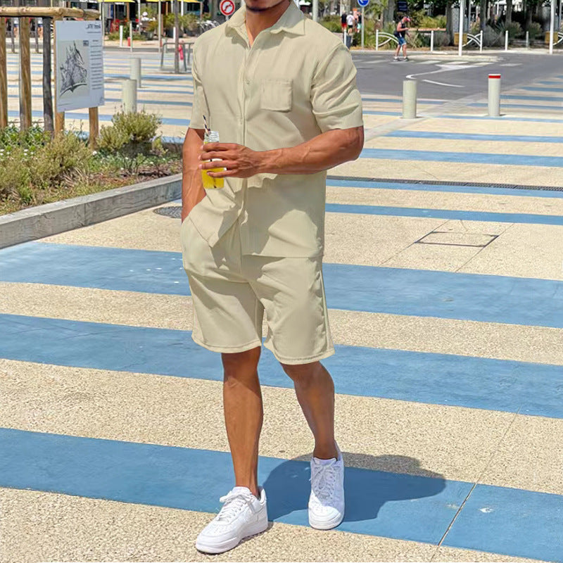 Herren-Resort-Set mit kurzärmeligem Hemd und Bermuda-Shorts