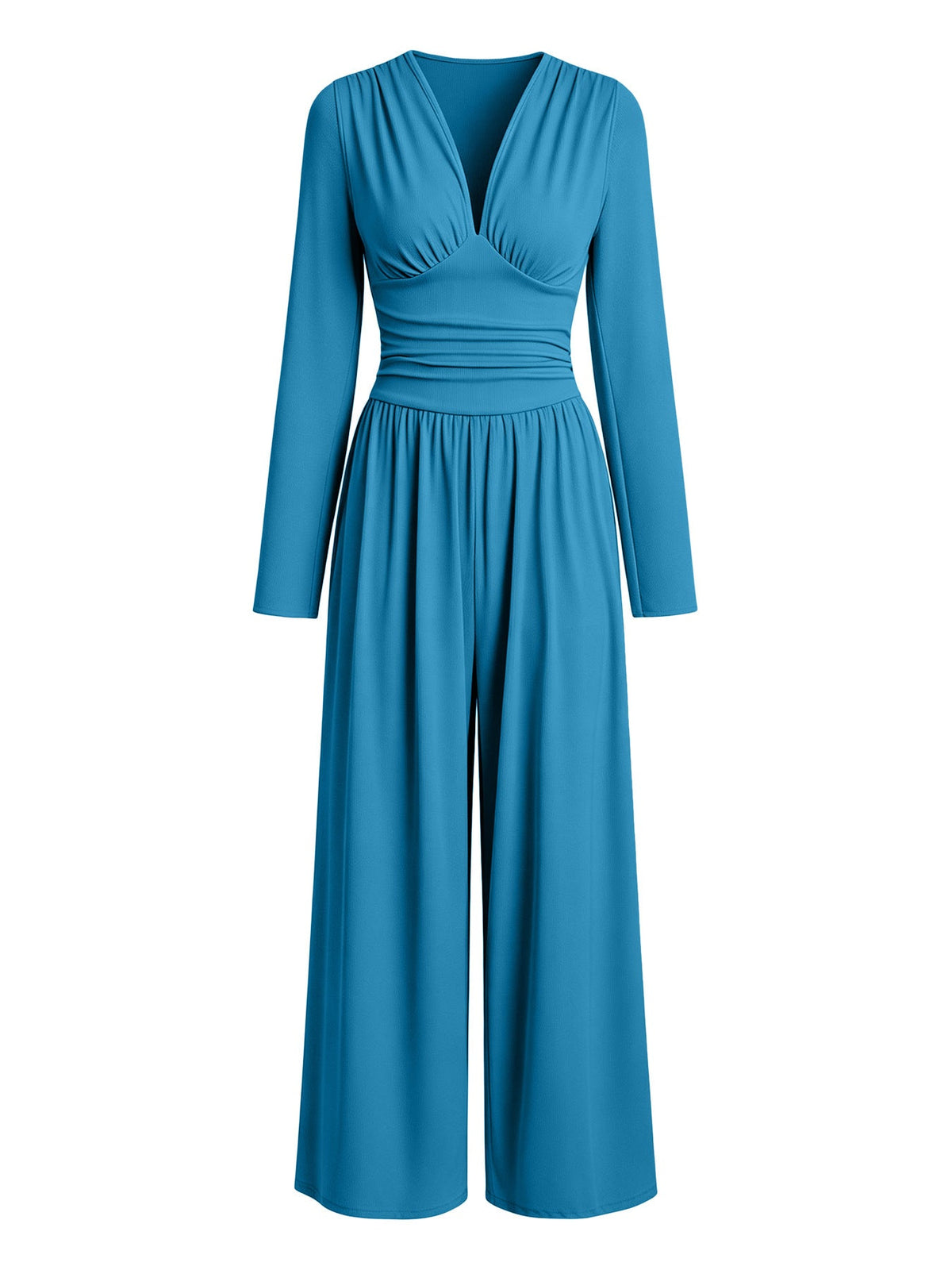 Eleganter V-Ausschnitt-Jumpsuit mit Wickeltaille