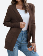 Damen Langärmliger Strickmantel EB