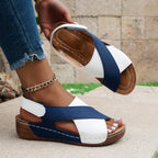 Damen Bequeme Sandalen mit geflochtenem Riemen und bequemem Fußbett EB
