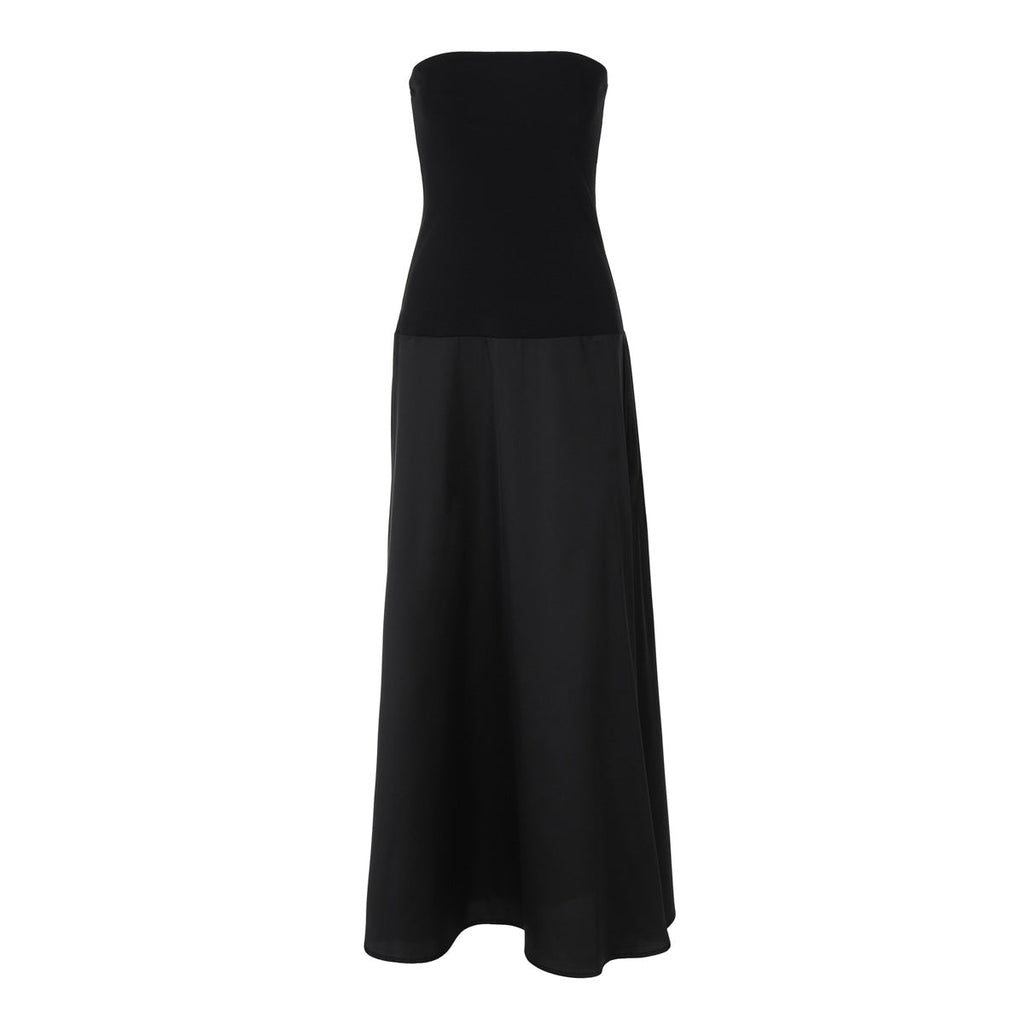 Damen Elegantes langes Maxikleid mit trägerlosem Design EB