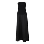 Damen Elegantes langes Maxikleid mit trägerlosem Design EB