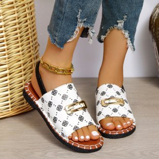 Damen Bequeme Open-Toe Sandalen mit modischem Schnallen-Detail EB
