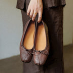 Damen Ballerina-Schuhe mit feinem Leder und zeitlosem Design EB