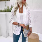 Damen elegante Spitzenjacke mit lässigem Schnitt EB