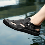 Herren Bequeme Lederfreizeitschuhe mit Reißverschluss und atmungsaktiven Öffnungen EB
