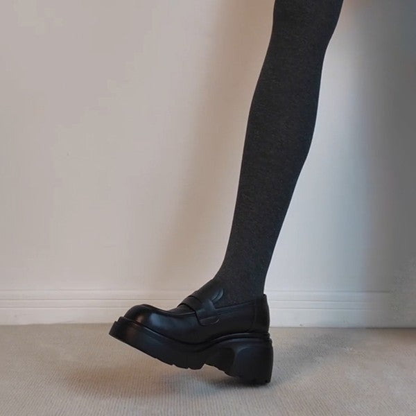 Damen Loafers mit robustem Blockabsatz und eleganter Riemchenverzierung EB