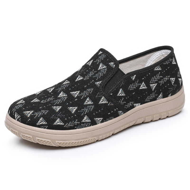 Damen Bequeme Slip-On Schuhe mit farbenfrohem Muster EB