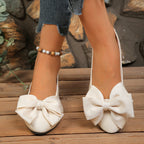 Damen Ballerinas mit stilvollem Schleifenakzent und elastischer Sohle EB