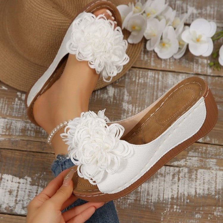 Damen blumenverzierte Clogs mit ergonomischer Fußbett EB