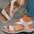 Damen Bequeme und modische Freizeit-Sandalen mit verstellbaren Riemen und gepolsterter Sohle EB