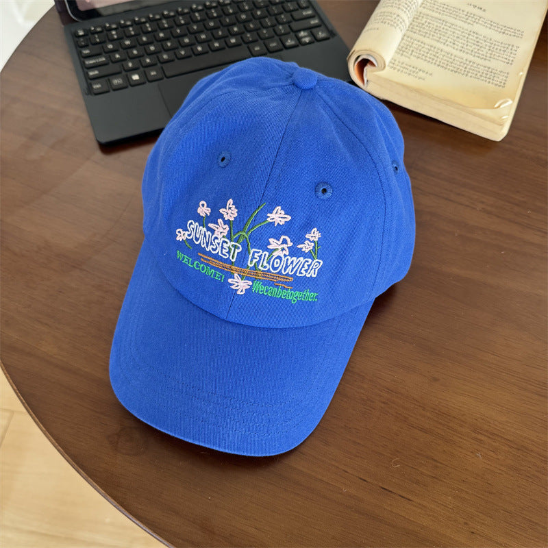 Damen-Baseballkappe mit Blumenstickerei