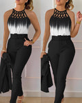 Damen Hochwertiger Jumpsuit mit modernem Netzeinsatz EB