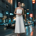 Damen elegantes Abendkleid mit raffinierten Rüschendetails EB