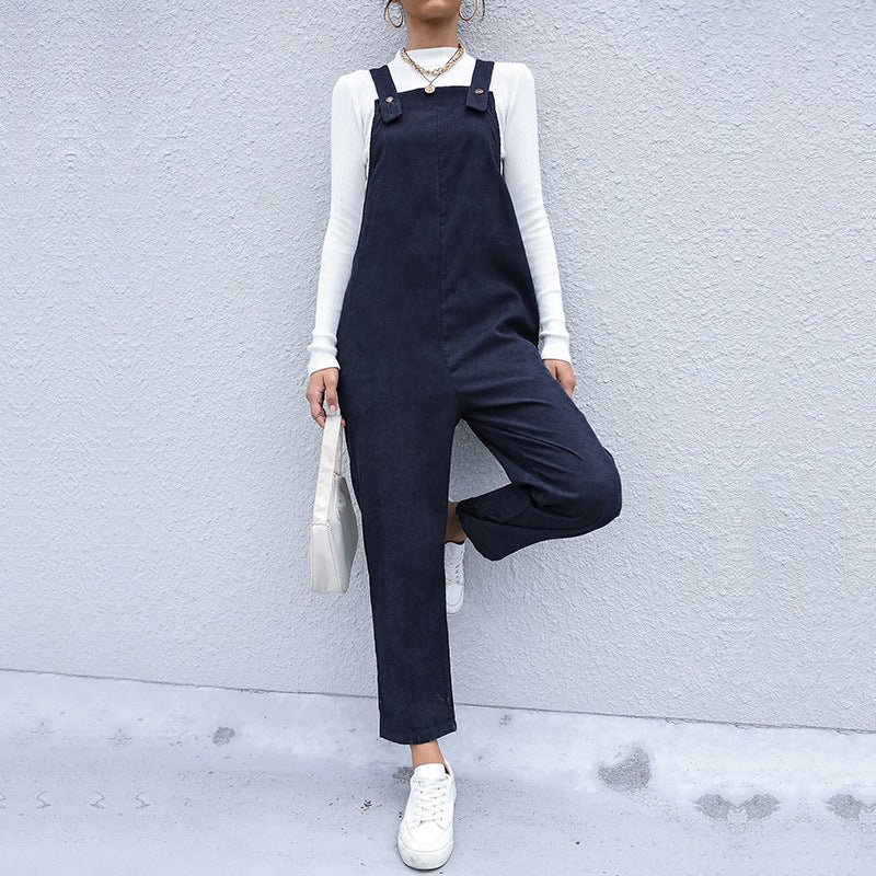 Lässiger Damen-Jumpsuit mit Stehkragen