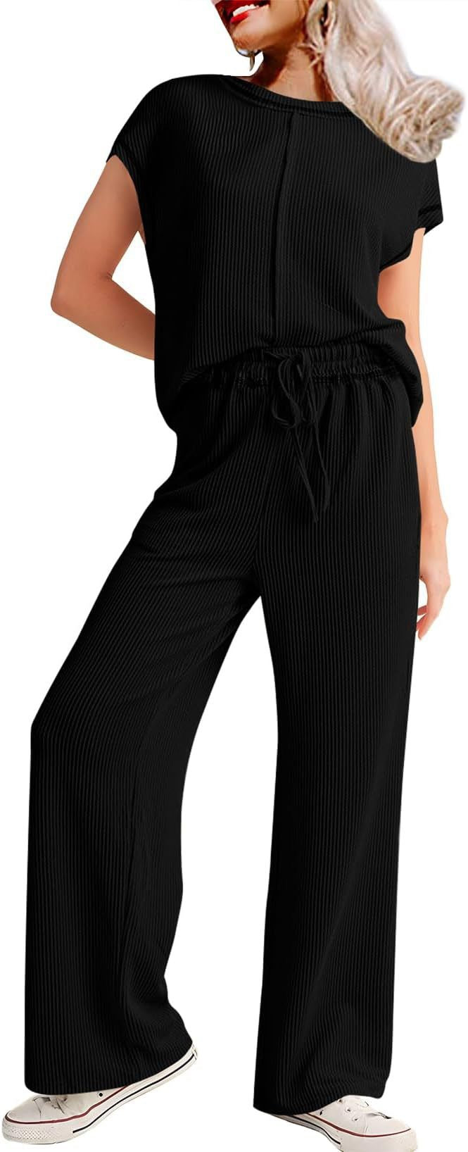 Damen lässiges Jumpsuit mit weit geschnittenem Bein und elastischem Bund EB