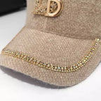 Luxuriöse Baseball-Cap aus Wolle mit Verzierungen
