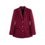 Damen elegante karierte Blazerjacke mit Goldknöpfen EB