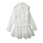 Damen Blusenkleid mit eleganter Rüschendetailierung EB