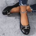 Damen Ballerinas mit modischem Schleifenakzent und Glitzerdetails EB