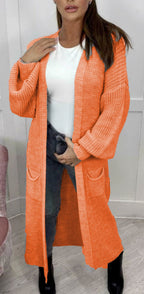 Damen Grobstrick-Cardigan im romantischen Design mit offenen Ärmeln EB