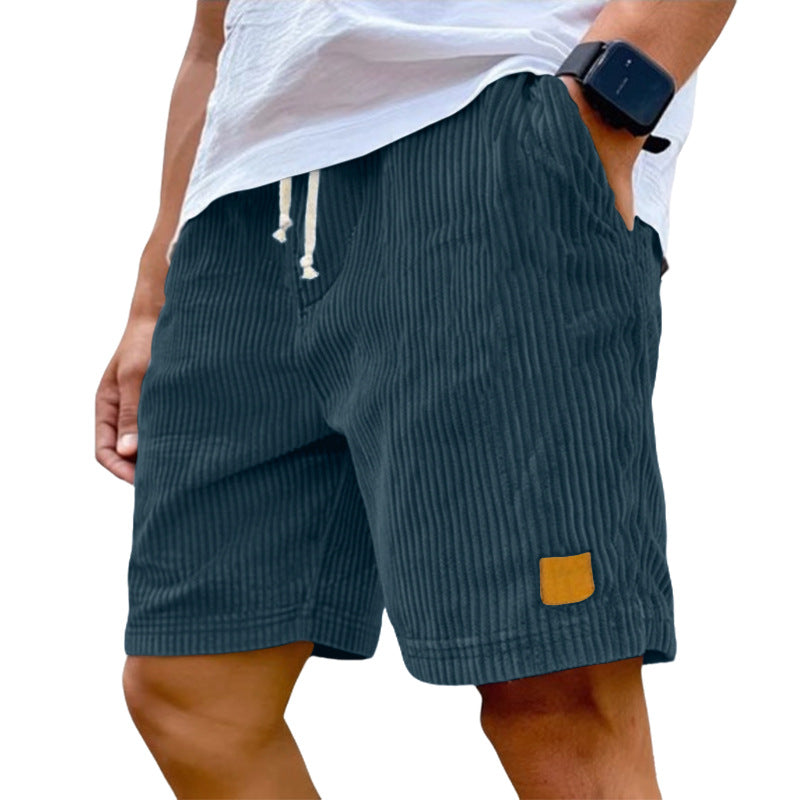 Feincord-Shorts für Herren mit elastischem Kordelzugbund