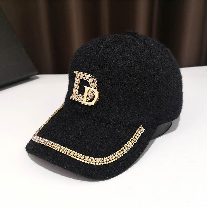 Luxuriöse, verzierte Fleece-Baseballkappe für Damen