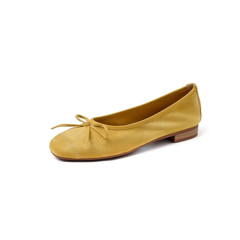Damen Ballerinas aus hochwertigem metallic Leder mit elegantem Schleifenakzent EB