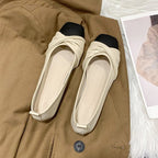 Damen Ballerinas mit ornamentalen Schlaufen und eleganter Kappe EB
