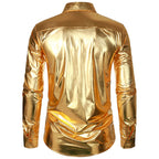 Herren Glamouröses Metallic-Oberhemd EB