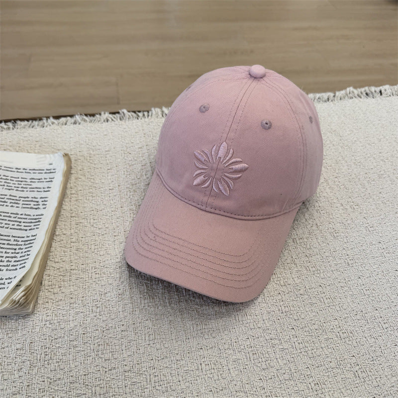 Baseballkappe mit Blumenstickerei für Damen
