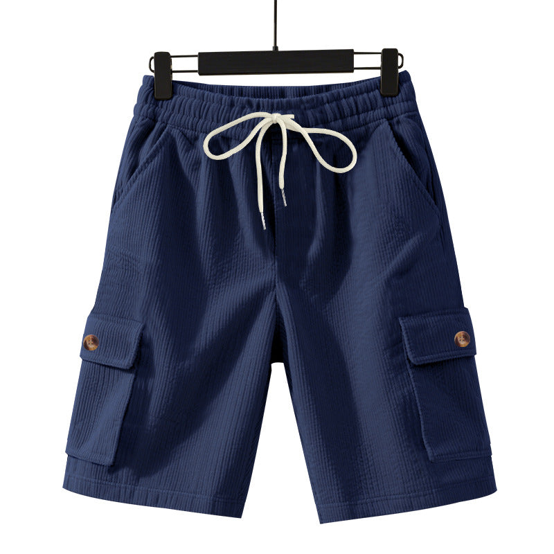 Herren-Cordshorts mit Cargo-Taschen und Kordelzug