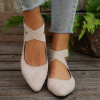 Damen Bequeme Ballerinas mit elastischem Riemchen und modischem Design EB
