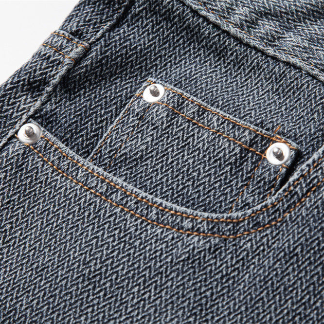 Herren Denim-Shorts mit Umschlag
