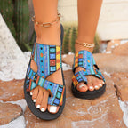 Damen Bequeme Fußbett-Sandalen mit kreativen Mustern EB