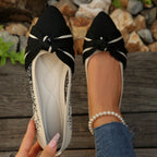 Damen Ballerina Schuhe mit eleganter Schleife EB