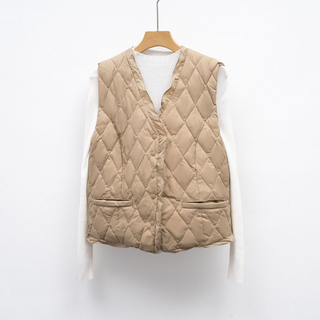 Damen gesteppte Weste mit asymmetrischem Schnitt EB