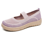 Damen Bequeme Ballerinas aus atmungsaktivem Netzmaterial mit elastischem Riemen EB