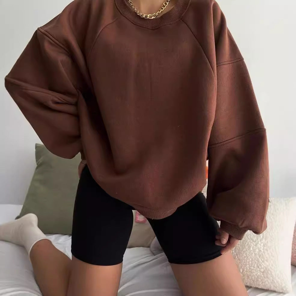 Damen-Loungewear-Set: Oversized-Sweatshirt und Radlerhose