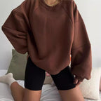 Damen-Loungewear-Set: Oversized-Sweatshirt und Radlerhose