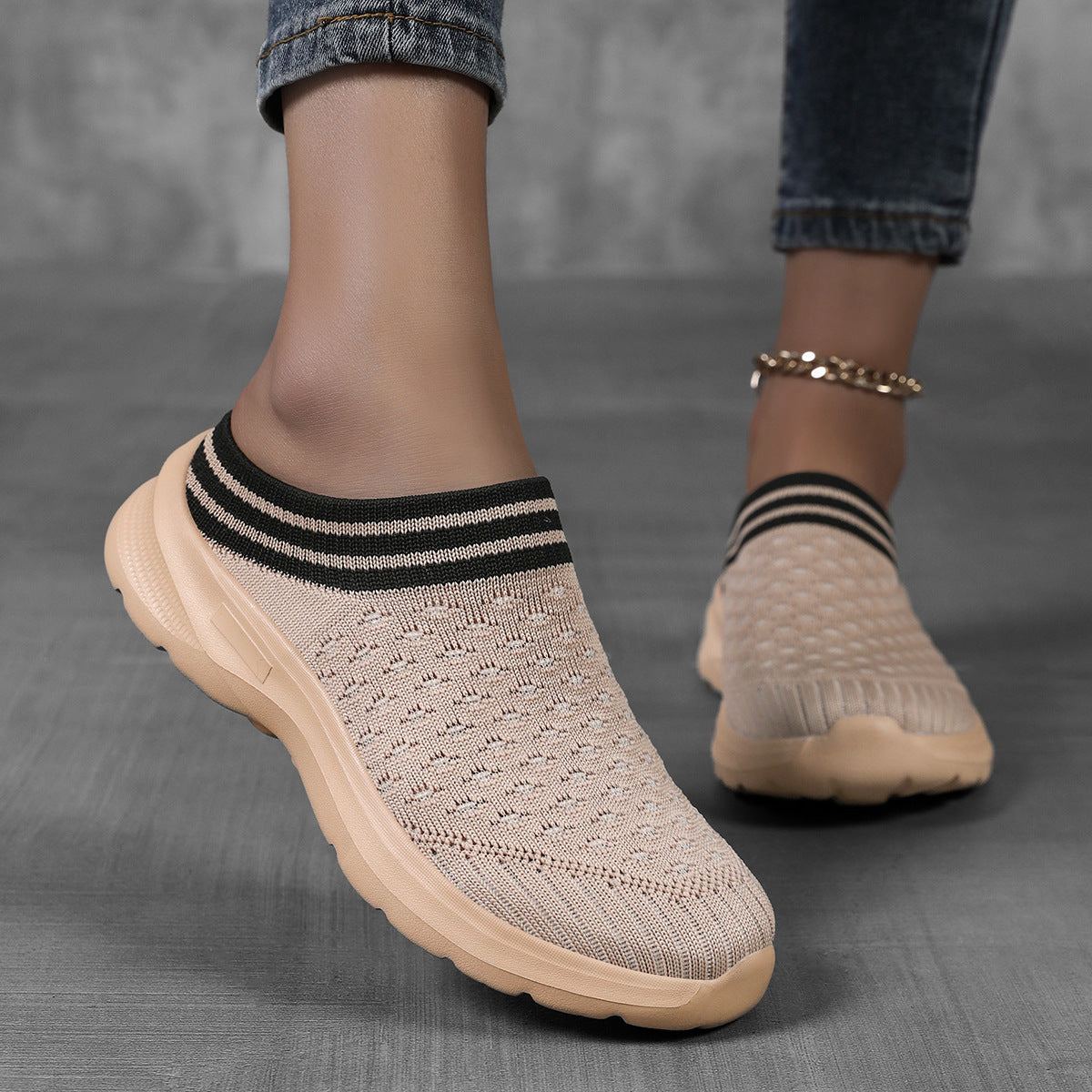 Damen Bequeme Slip-On Freizeitschuhe EB