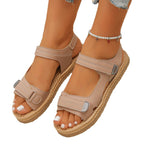 Damen Bequeme Riemchen-Sandalen mit verstellbaren Klettverschlüssen EB