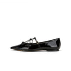 Damen Ballerina-Schuhe mit verspieltem Schleifendetail und eleganter Lackoberfläche EB