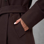 Damen Eleganter Wollmantel im doppelreihigen Design EB
