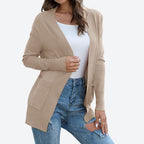 Damen Langärmliger Strickmantel EB